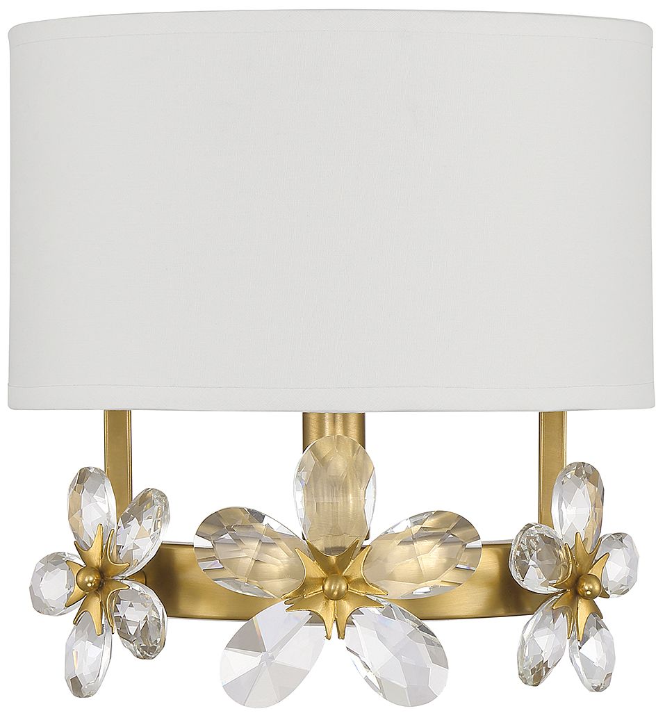 Thumbnail2 of Savoy House Dahlia 9.25" High Warm Brass 1-Light Wall Sconce more views