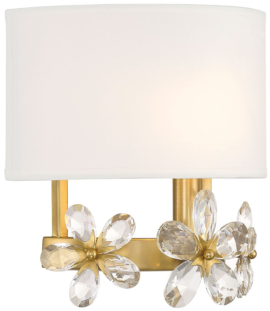 Thumbnail3 of Savoy House Dahlia 9.25" High Warm Brass 1-Light Wall Sconce more views