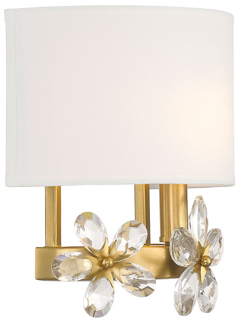 Thumbnail4 of Savoy House Dahlia 9.25" High Warm Brass 1-Light Wall Sconce more views