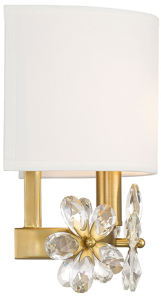 Savoy House Dahlia 9.25" High Warm Brass 1-Light Wall Sconce