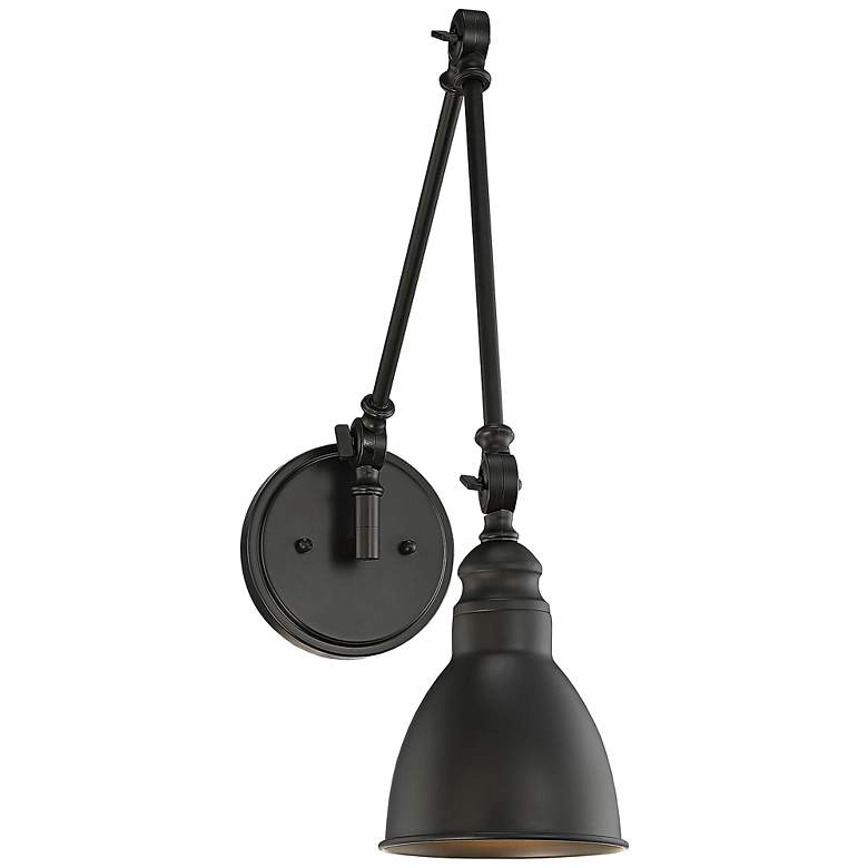 Image 2 Savoy House Dakota Matte Black Adjustable Wall Lamp