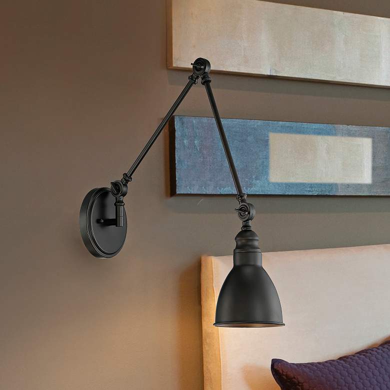 Savoy House Dakota Matte Black Adjustable Wall Lamp - #639K9 | Lamps Plus