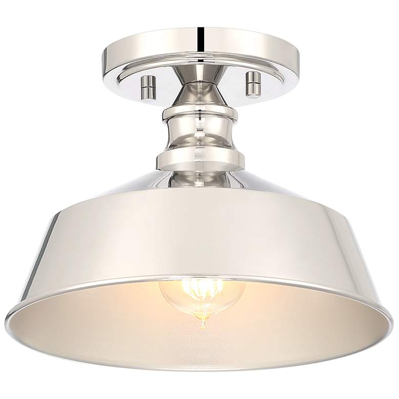 Image 1 Savoy House Danver 10" Wide Polished Nickel Ceiling Light