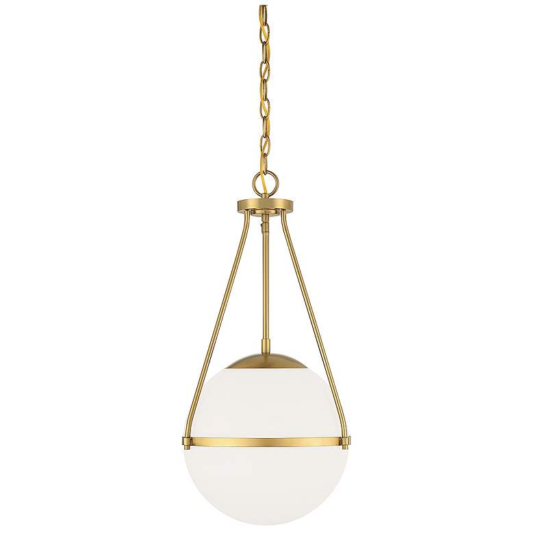 Image 1 Savoy House Darby 13 1/4"W Natural Brass Orb Pendant Light