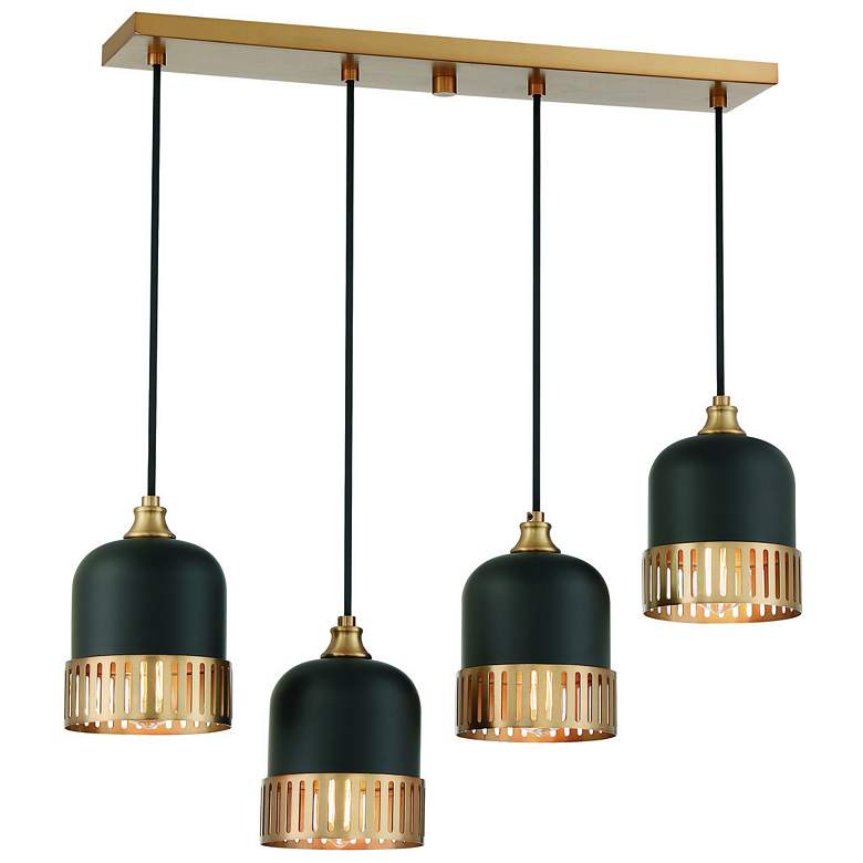 Image 1 Savoy House Delphi 10" Wide Black with Warm Brass Accents Linear Chand