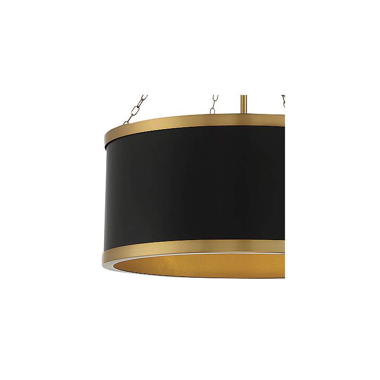 Image 3 Savoy House Delphi 19" Wide Black with Warm Brass Accents 6-Light Pend more views