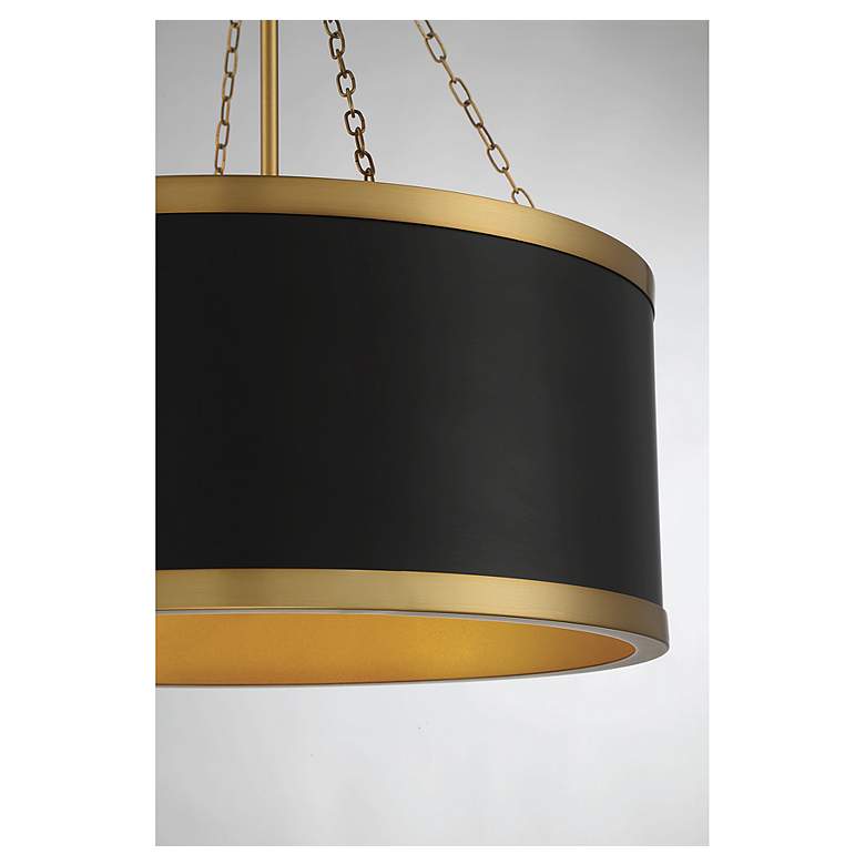 Image 4 Savoy House Delphi 19" Wide Black with Warm Brass Accents 6-Light Pend more views