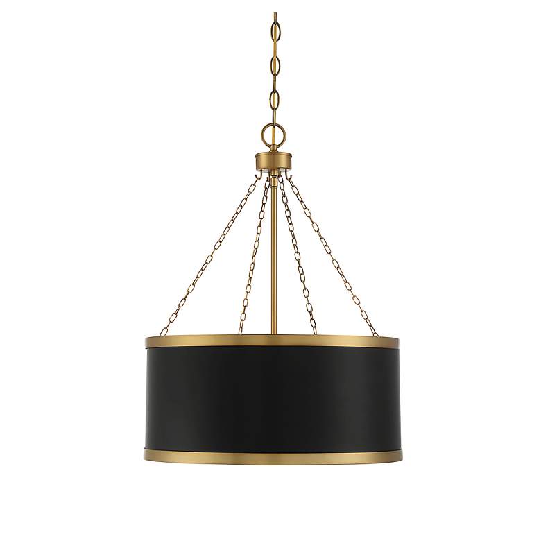 Image 6 Savoy House Delphi 19" Wide Black with Warm Brass Accents 6-Light Pend more views