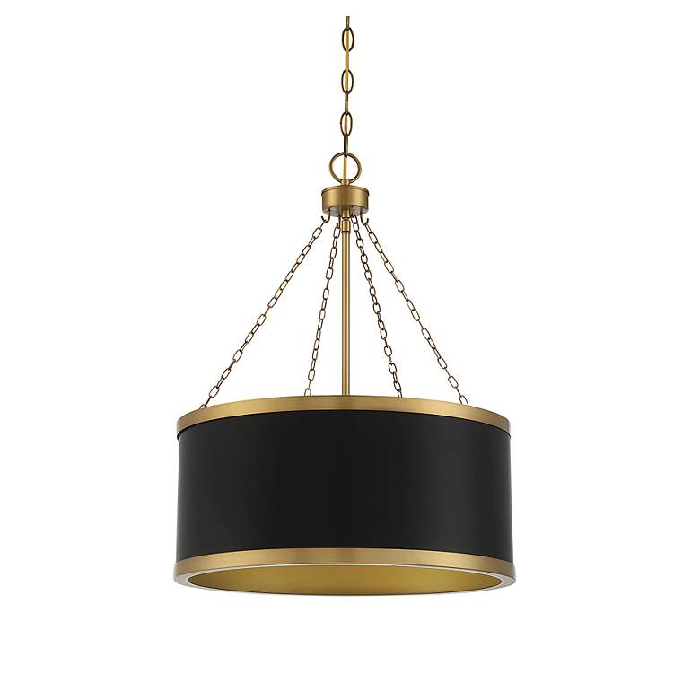 Image 7 Savoy House Delphi 19" Wide Black with Warm Brass Accents 6-Light Pend more views