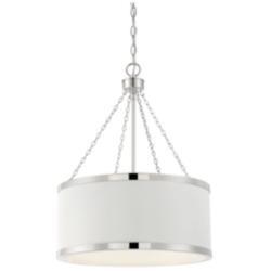 Savoy House Delphi 19&quot; Wide White with Polished Nickel Acccents Pendan