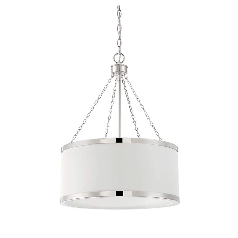 Image 2 Savoy House Delphi 19" Wide White with Polished Nickel Acccents Pendan more views