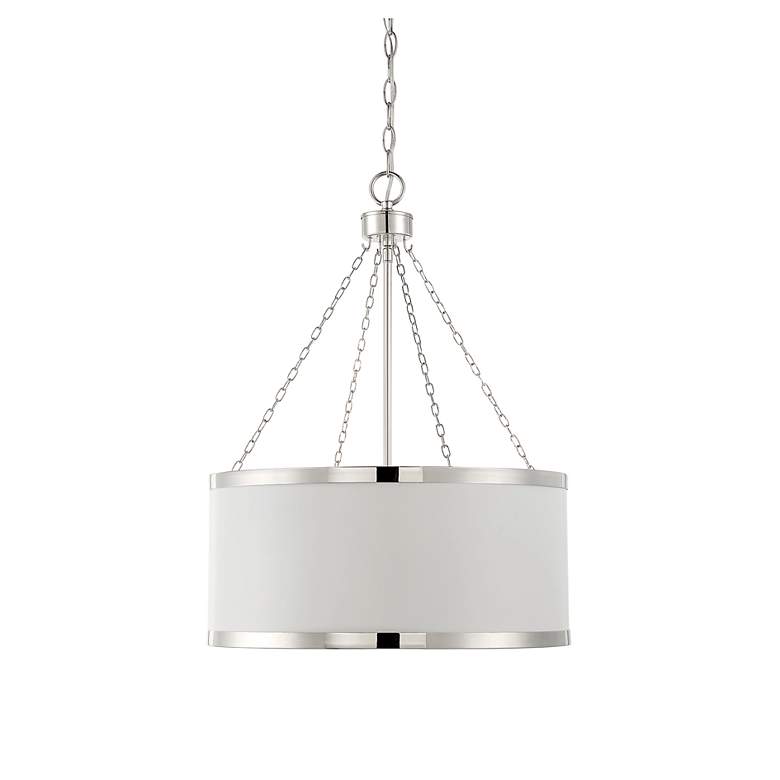 Image 3 Savoy House Delphi 19" Wide White with Polished Nickel Acccents Pendan more views