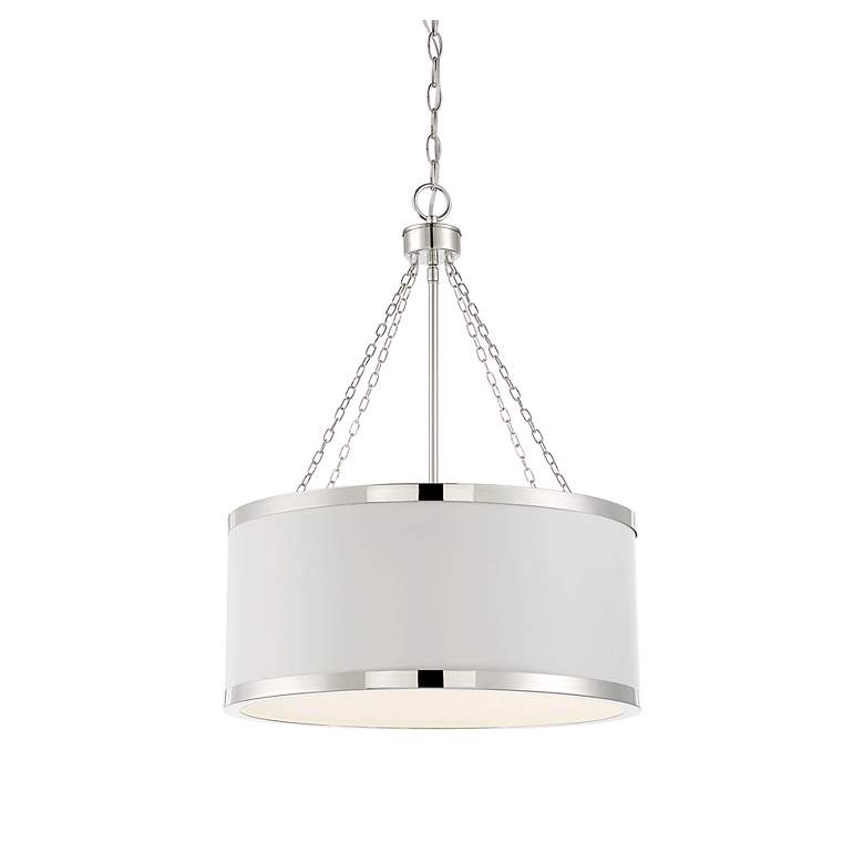 Image 5 Savoy House Delphi 19" Wide White with Polished Nickel Acccents Pendan more views