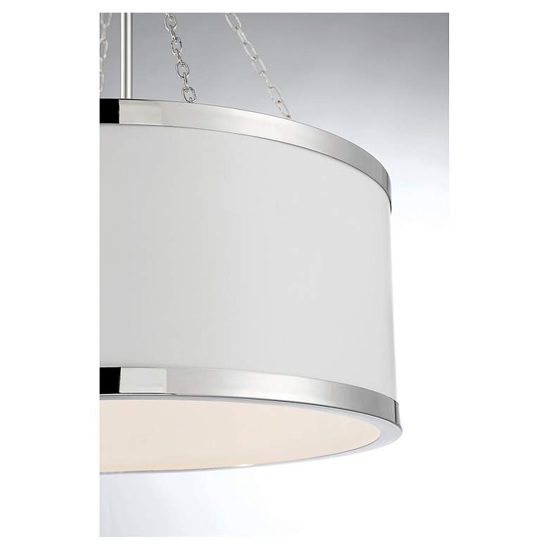 Image 6 Savoy House Delphi 19" Wide White with Polished Nickel Acccents Pendan more views