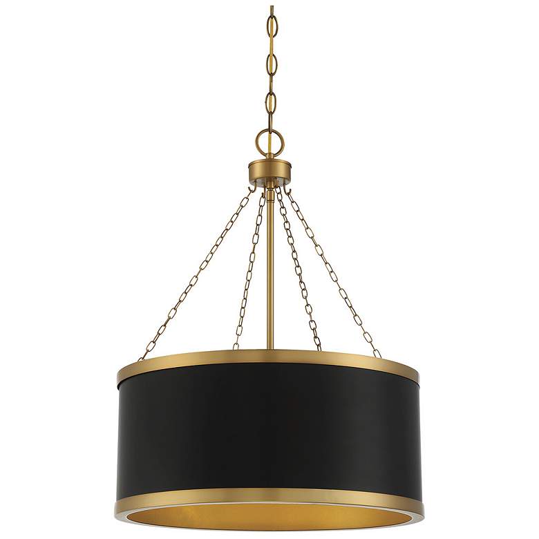 Image 2 Savoy House Delphi 19"W Matte Black and Brass Pendant Light