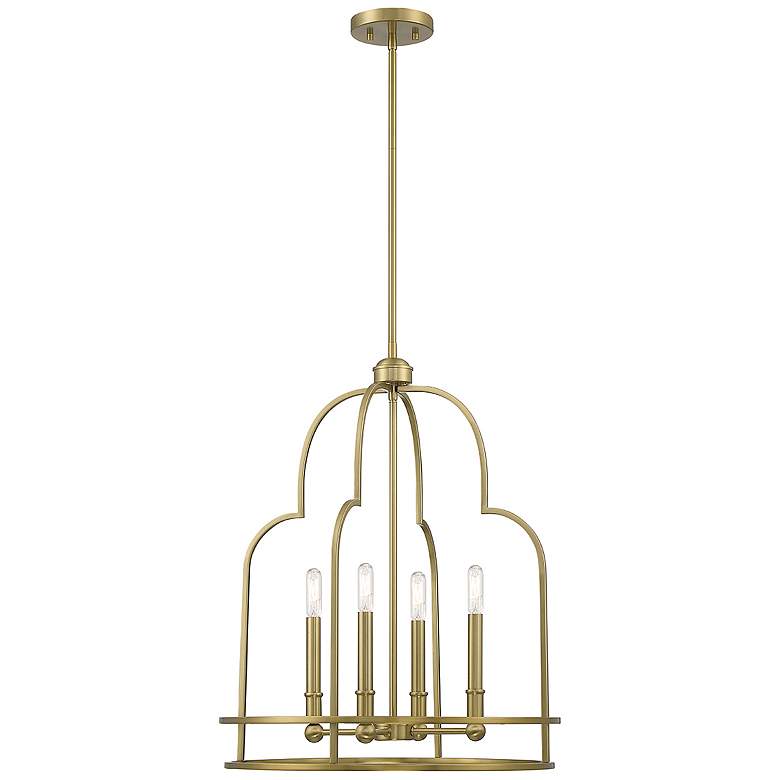 Image 1 Savoy House Diplomat 20" Wide Warm Brass 4-Light Pendant