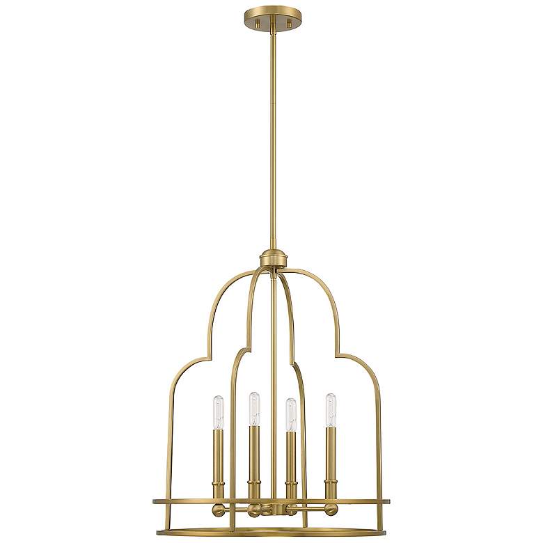 Image 2 Savoy House Diplomat 20" Wide Warm Brass 4-Light Pendant more views