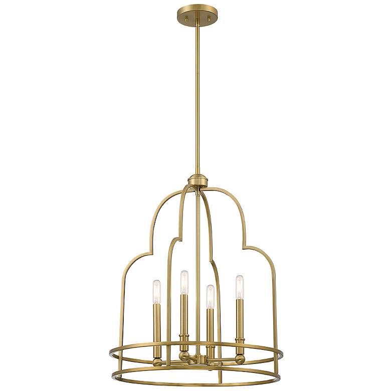 Image 3 Savoy House Diplomat 20" Wide Warm Brass 4-Light Pendant more views