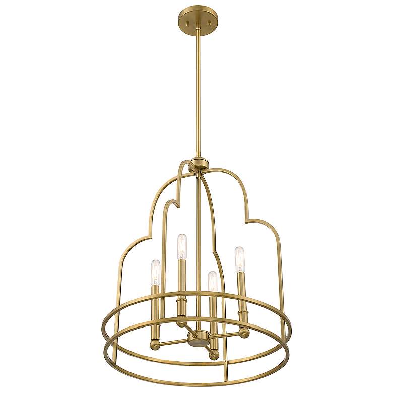 Image 4 Savoy House Diplomat 20" Wide Warm Brass 4-Light Pendant more views