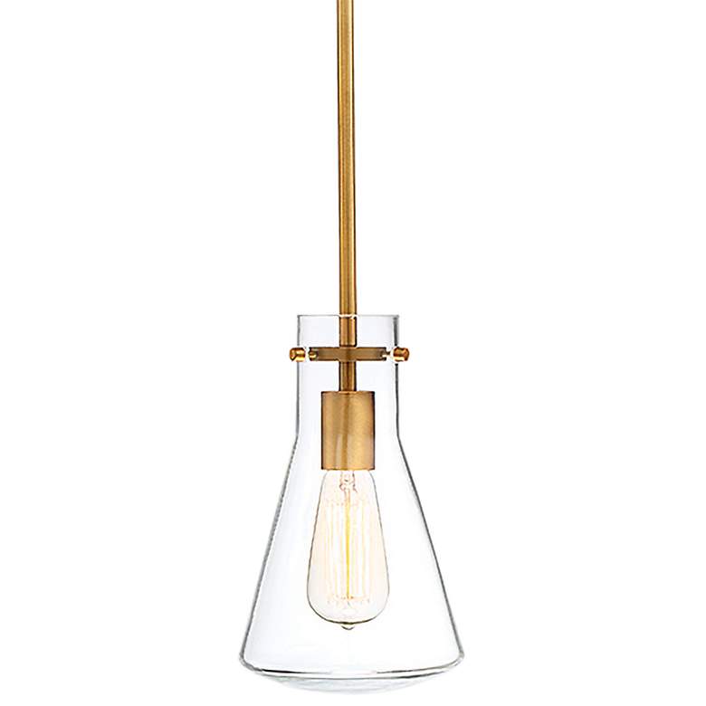 Image 1 Savoy House Doppio 6 1/4" Wide Natural Brass Mini Pendant