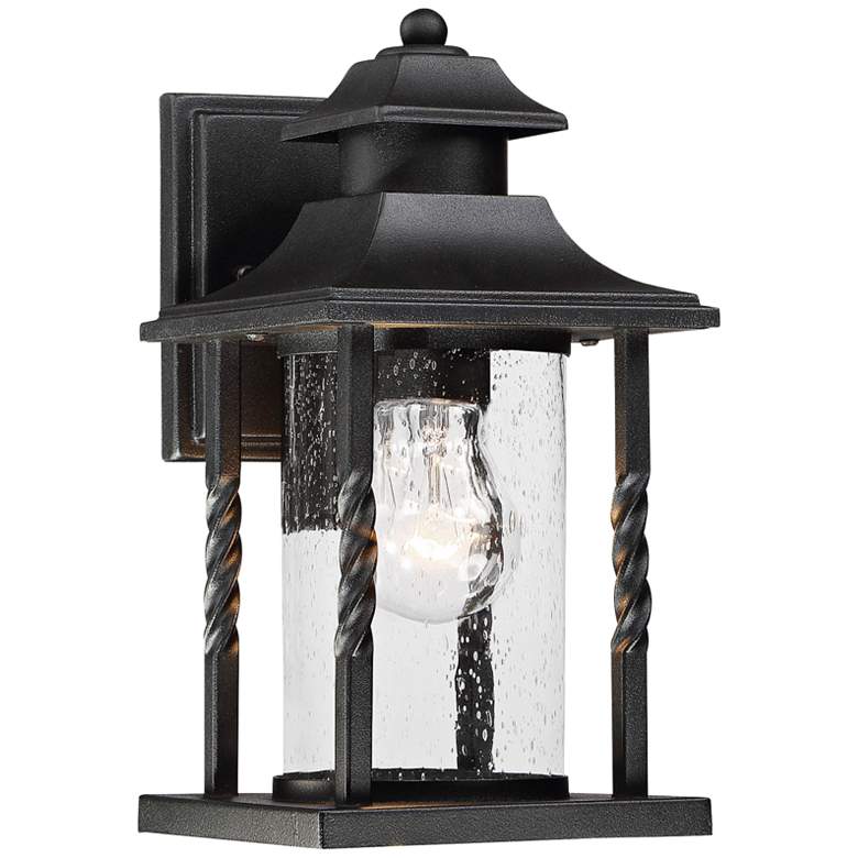 Image 1 Savoy House Dorado 11 1/2" High Black Outdoor Wall Light