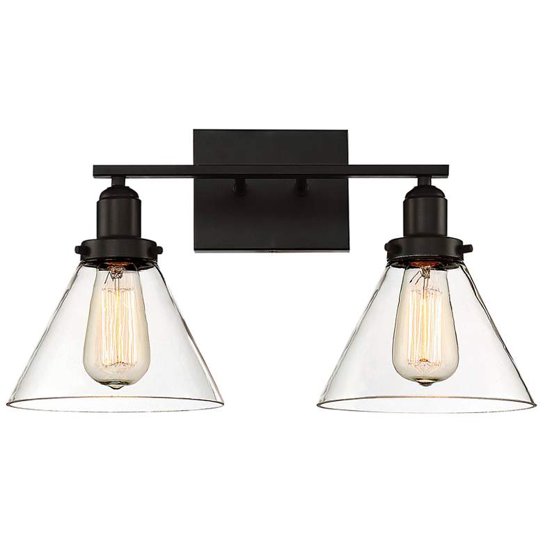 Image 1 Savoy House Drake 10"H English Bronze 2-Light Wall Sconce