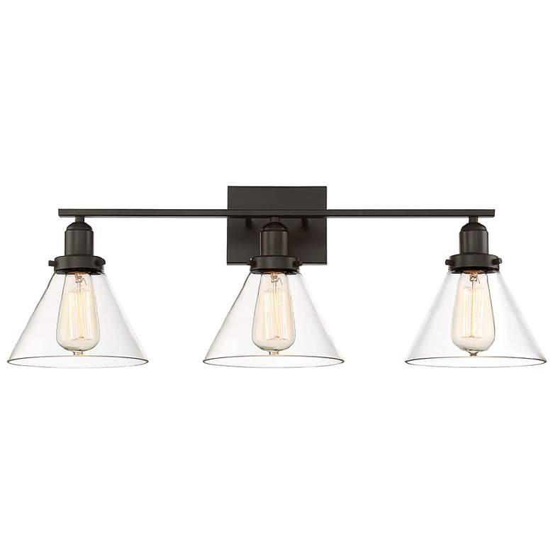 Image 1 Savoy House Drake 28 1/2"W English Bronze 3-Light Bath Light