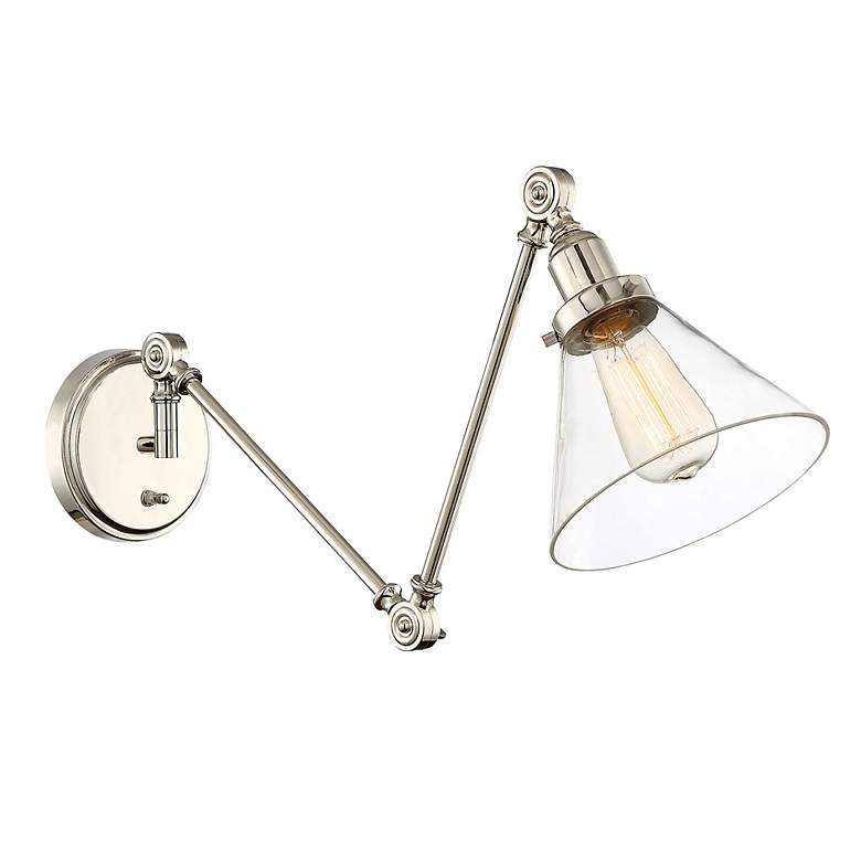Image 2 Savoy House Drake Polished Nickel Adjustable Arm Wall Lamp more views