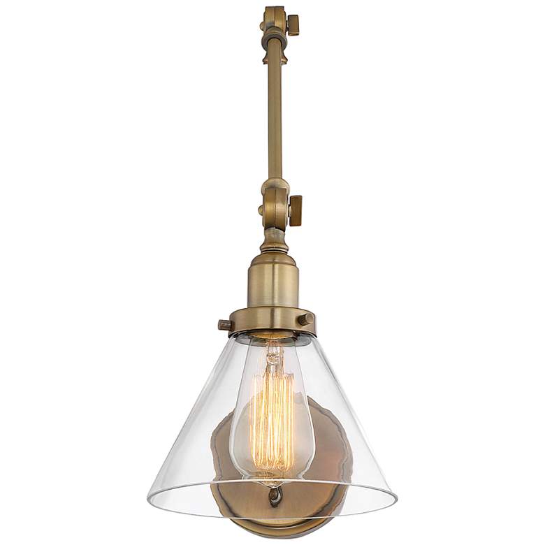 Image 3 Savoy House Drake Warm Brass Adjustable Swing Arm Wall Lamp