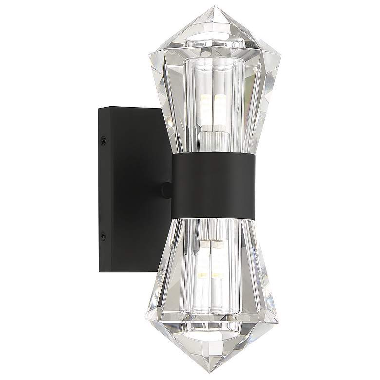 Image 1 Savoy House Dryden 12" High Matte Black 2-Light Wall Sconce