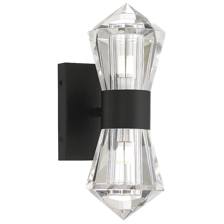 Image 1 Savoy House Dryden 12 inch High Matte Black 2-Light Wall Sconce