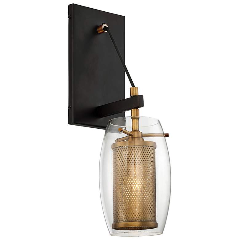 Image 3 Savoy House Dunbar 16" High Warm Brass Bronze Wall Sconce more views