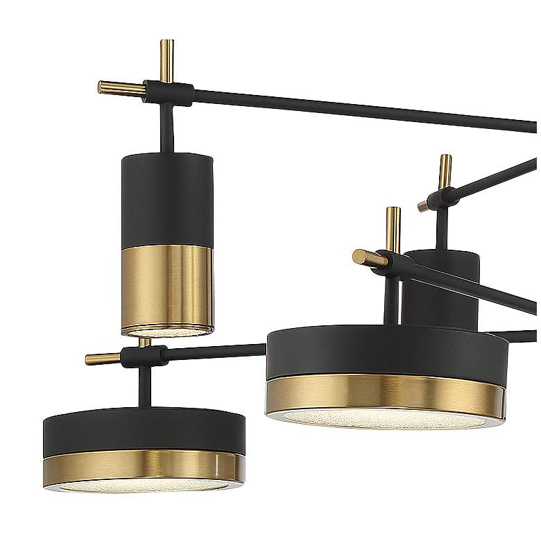 Image 3 Savoy House Eaton 7" Matte Black with Warm Brass Accents Linear Chande more views