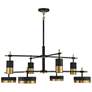 Savoy House Eaton 7" Matte Black with Warm Brass Accents Linear Chande