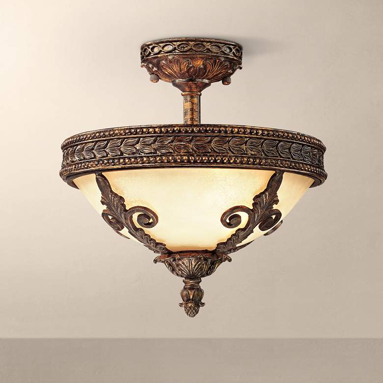 Image 1 Savoy House Empire 13 1/4 inch Wide Semiflush Ceiling Light