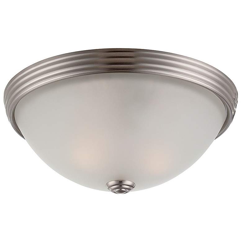 Image 1 Savoy House Essentials 11" Wide Satin Nickel 2-Light Ceiling Light