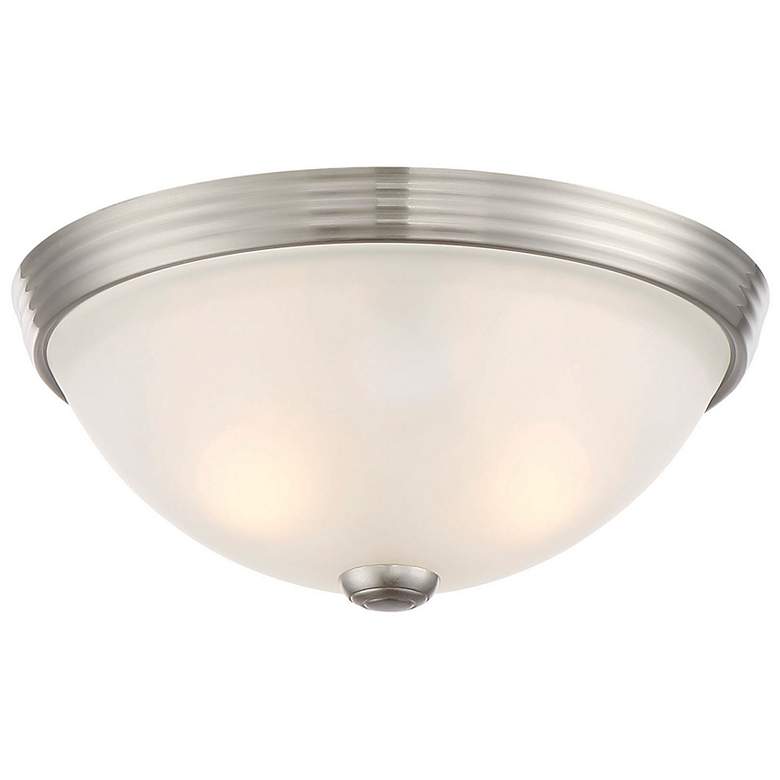 Image 4 Savoy House Essentials 11" Wide Satin Nickel 2-Light Ceiling Light more views