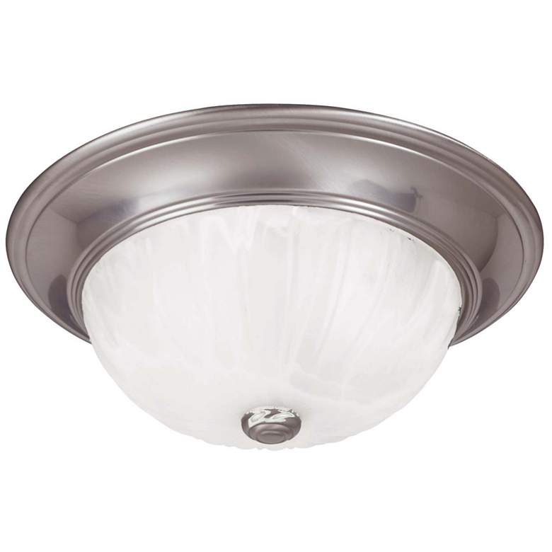 Image 1 Savoy House Essentials 11" Wide Satin Nickel 2-Light Ceiling Light