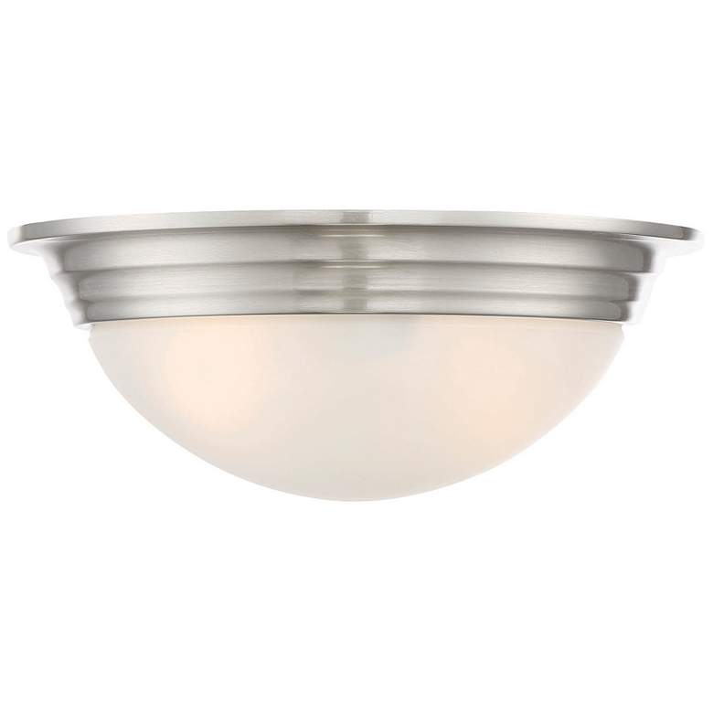 Image 1 Savoy House Essentials 11" Wide Satin Nickel 2-Light Ceiling Light