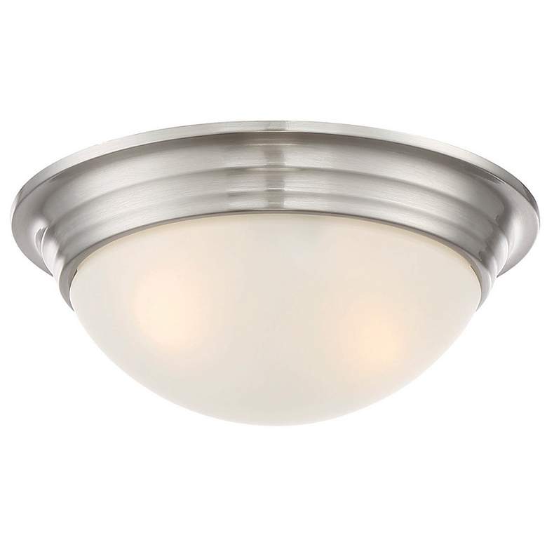 Image 4 Savoy House Essentials 11" Wide Satin Nickel 2-Light Ceiling Light more views