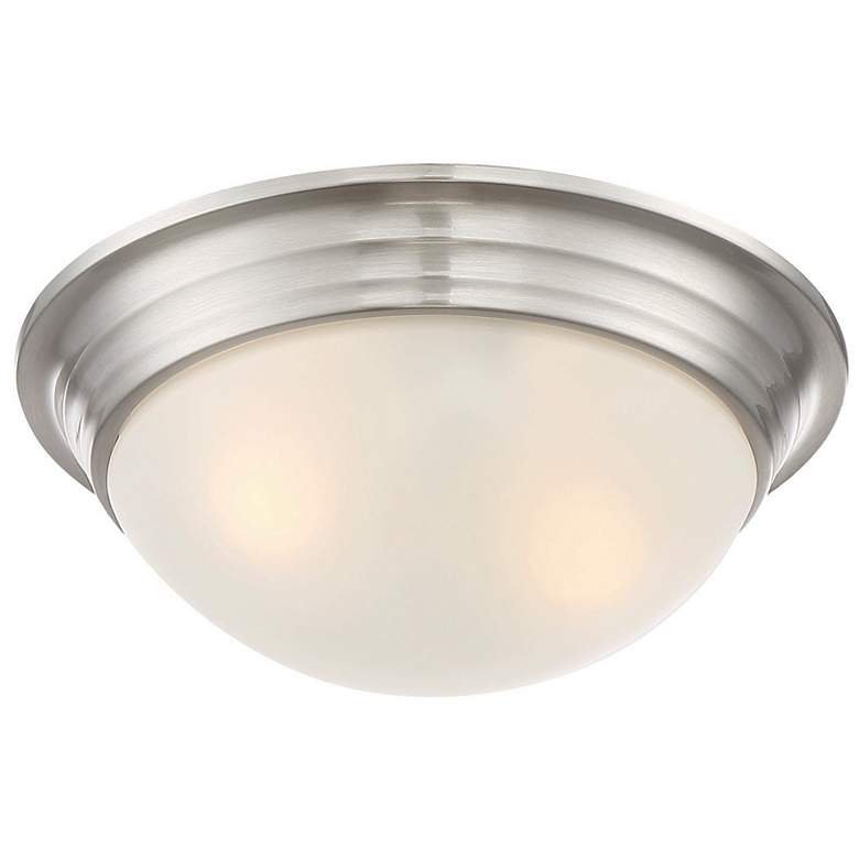 Image 5 Savoy House Essentials 11" Wide Satin Nickel 2-Light Ceiling Light more views