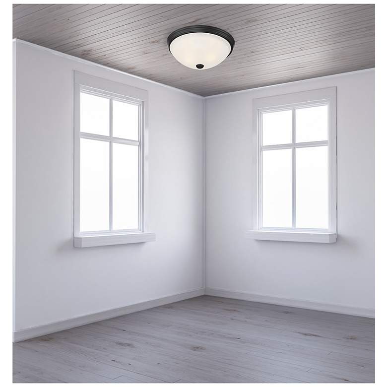 Image 6 Savoy House Essentials 13" Wide Matte Black 2-Light Ceiling Light more views