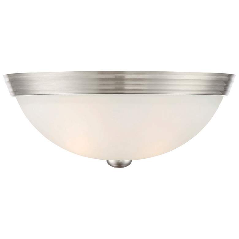 Image 1 Savoy House Essentials 13" Wide Satin Nickel 2-Light Ceiling Light
