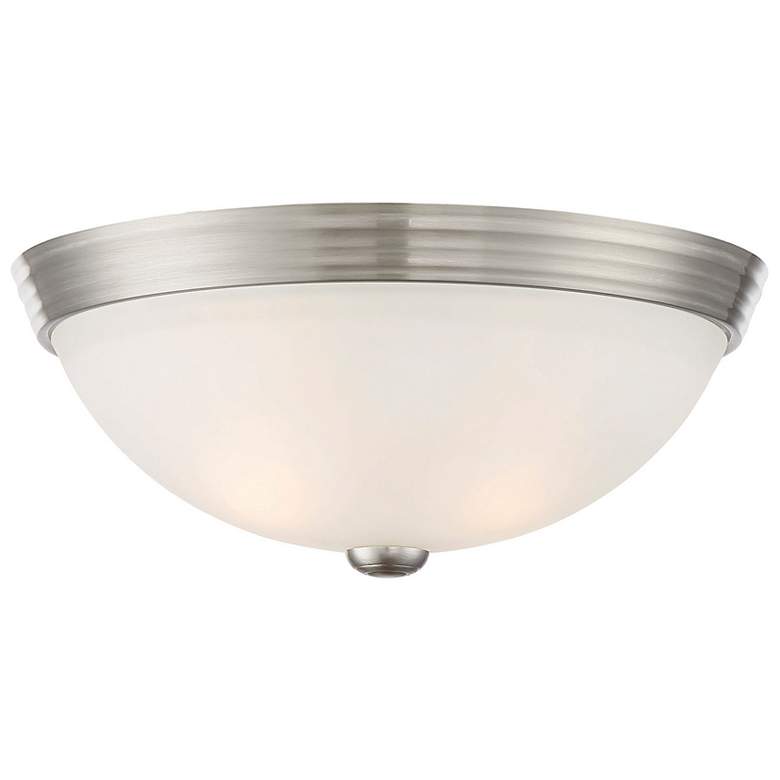 Image 3 Savoy House Essentials 13" Wide Satin Nickel 2-Light Ceiling Light more views