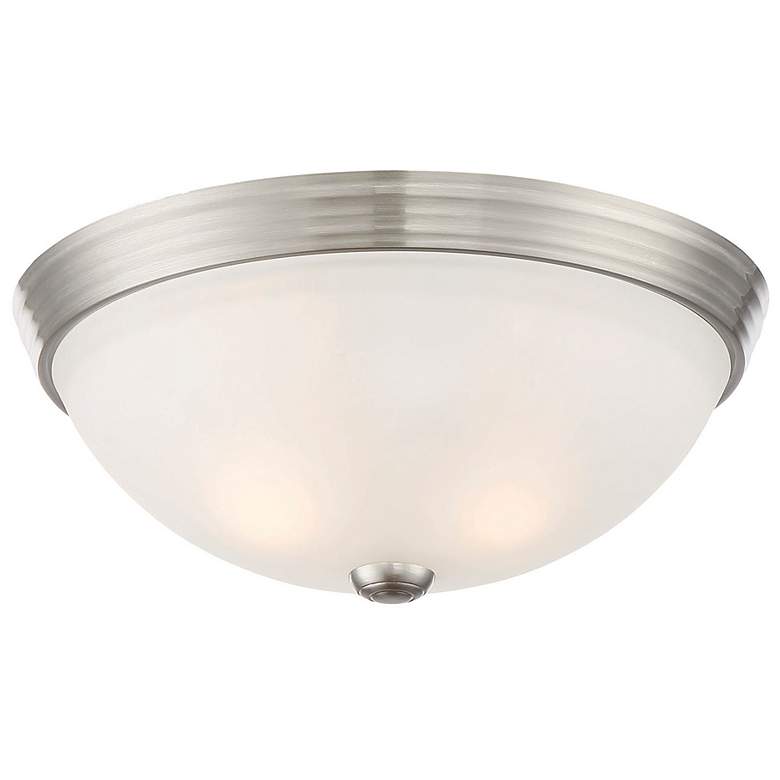 Image 4 Savoy House Essentials 13" Wide Satin Nickel 2-Light Ceiling Light more views