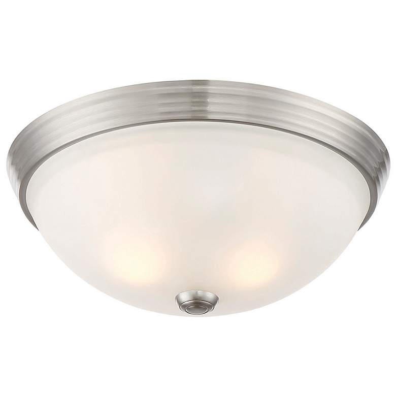 Image 5 Savoy House Essentials 13" Wide Satin Nickel 2-Light Ceiling Light more views