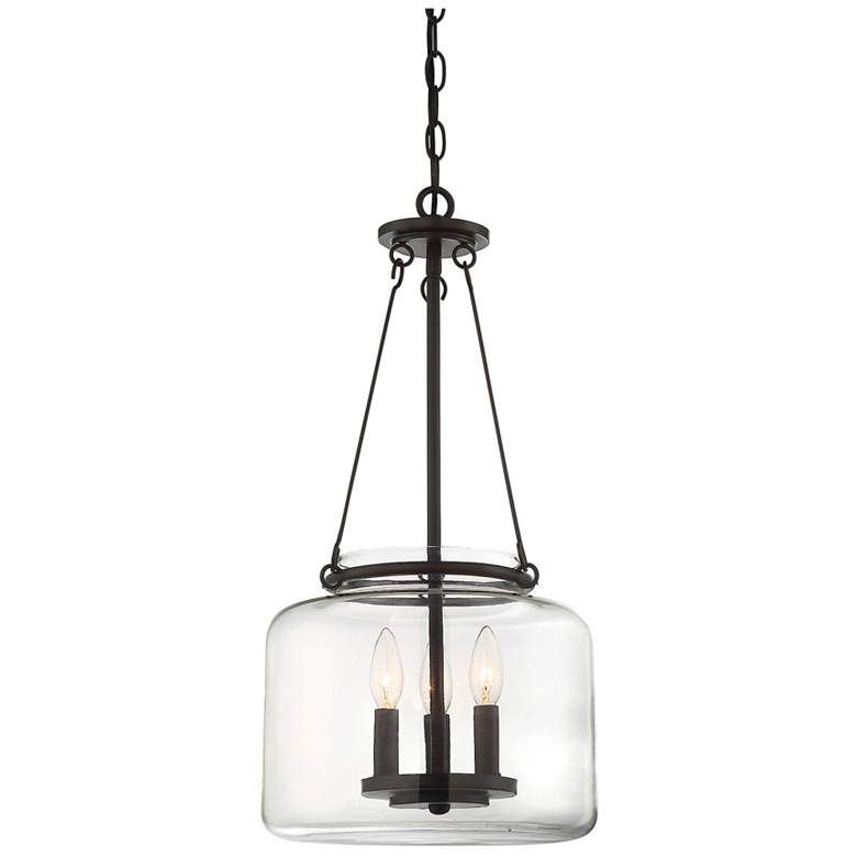 Image 2 Savoy House Essentials Akron 12" Wide English Bronze 3-Light Pendant