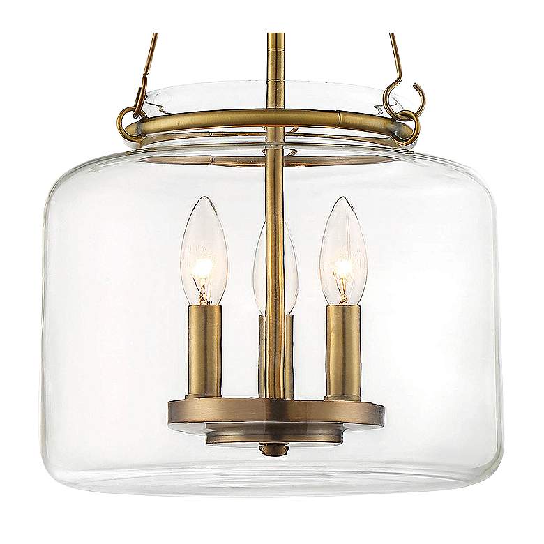 Image 2 Savoy House Essentials Akron 12" Wide Warm Brass 3-Light Pendant more views