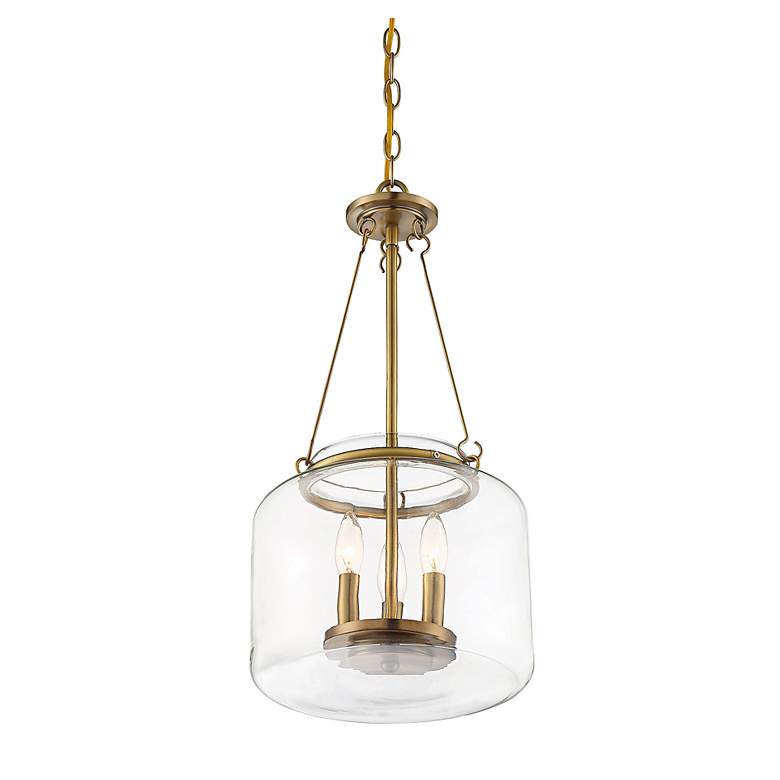 Image 3 Savoy House Essentials Akron 12" Wide Warm Brass 3-Light Pendant more views