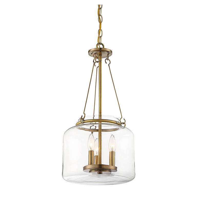 Image 4 Savoy House Essentials Akron 12" Wide Warm Brass 3-Light Pendant more views